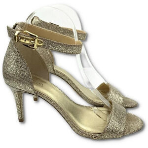 Michael Michael Kors heels size 7.5 38 gold snakeskin print glitter stilettos